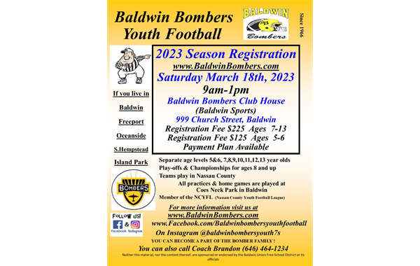 Baldwin Bombers 2023 Registration \ Equipment Turn-in